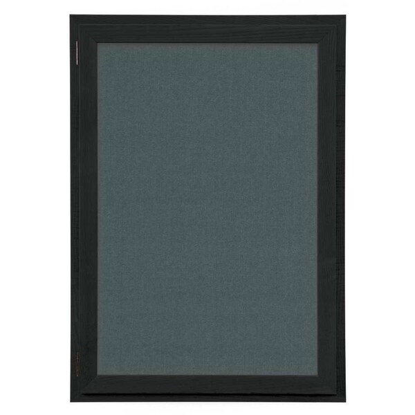 Outdoor Enclosed Combo Board, 72"x36", Black Frame/Grey & Pearl